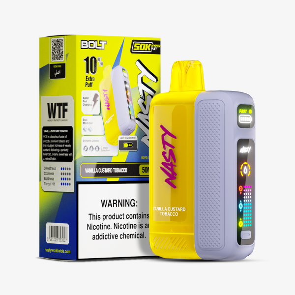 NASTY BOLT 50K - VANILLA CUSTARD TOBACCO
