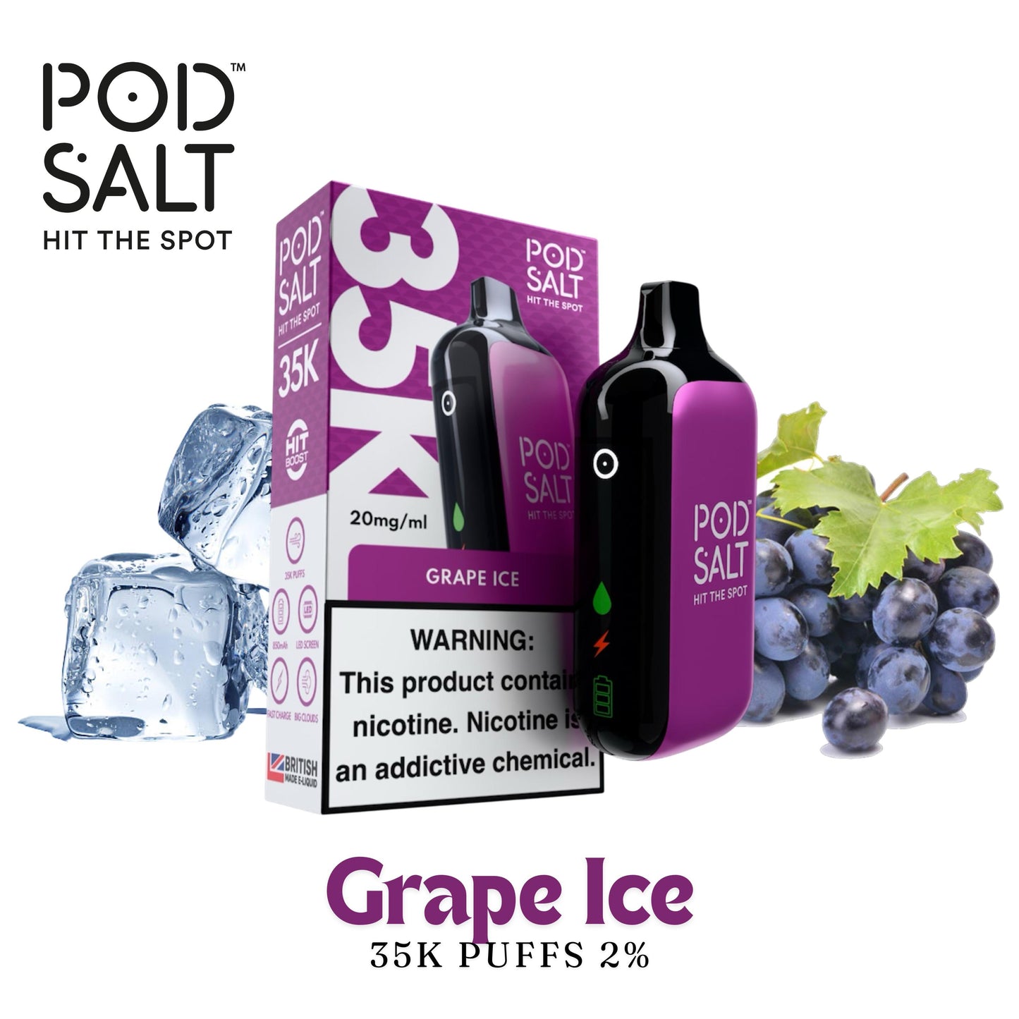 POD SALT 35K 2% - GRAPE ICE
