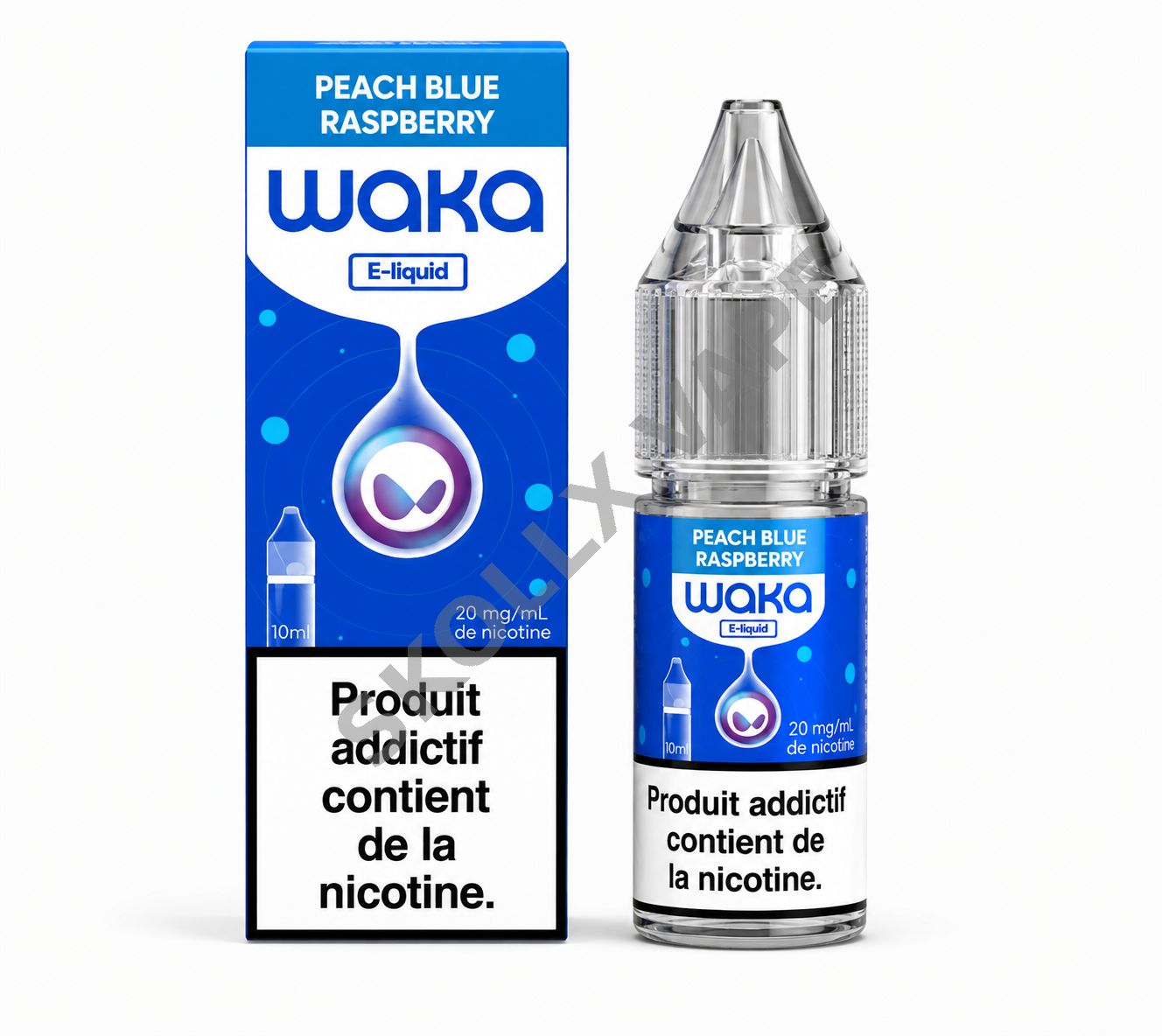 WAKA E-LIQUIDE 10ML - PEACH BLUE RASPBERRY