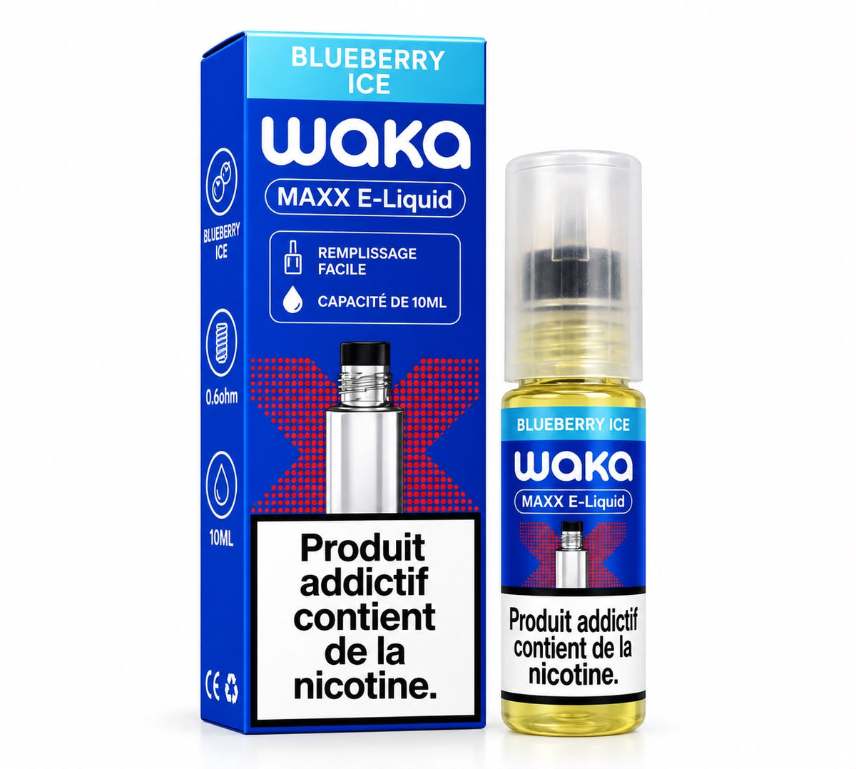WAKA MAXX E-LIQUIDE 10ML - BLUEBERRY ICE