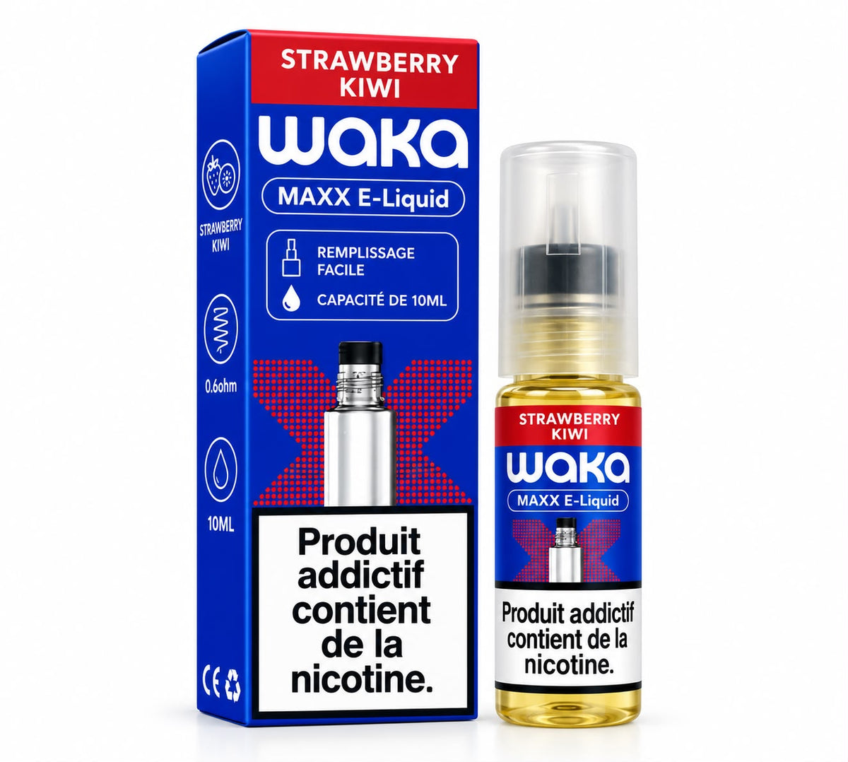 WAKA MAXX E-LIQUIDE 10ML - STRAWBERRY KIWI