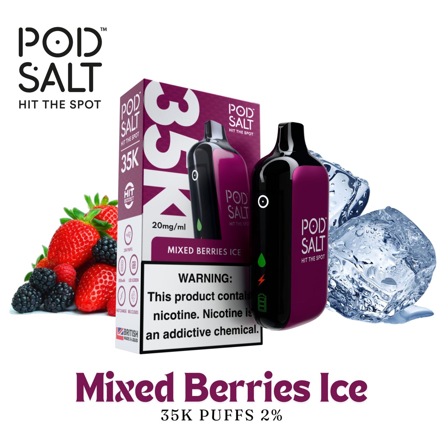POD SALT 35K 2% - MIXED BERRIES ICE