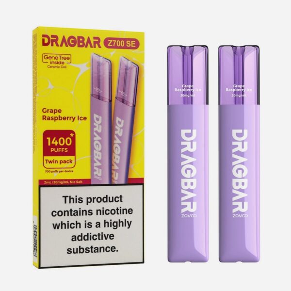 DRAGBAR Z700 2% GRAPE RASPBERRY ICE (TWIN PACK X2)