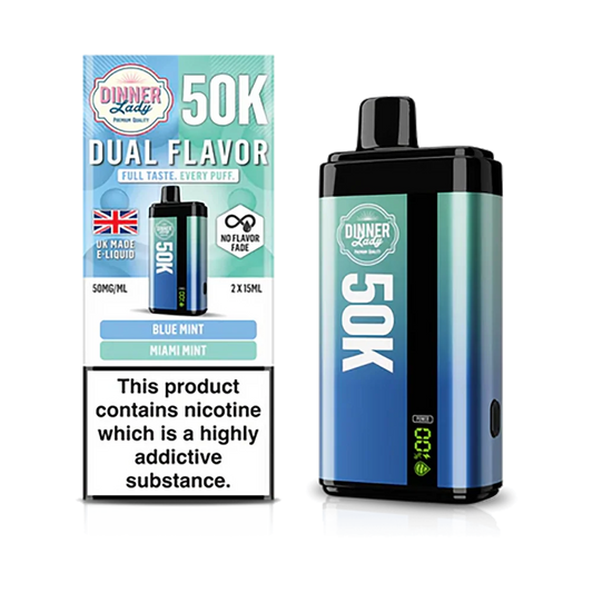 Dinner Lady 50k Dual Flavor - Blue Mint & Miami Mint