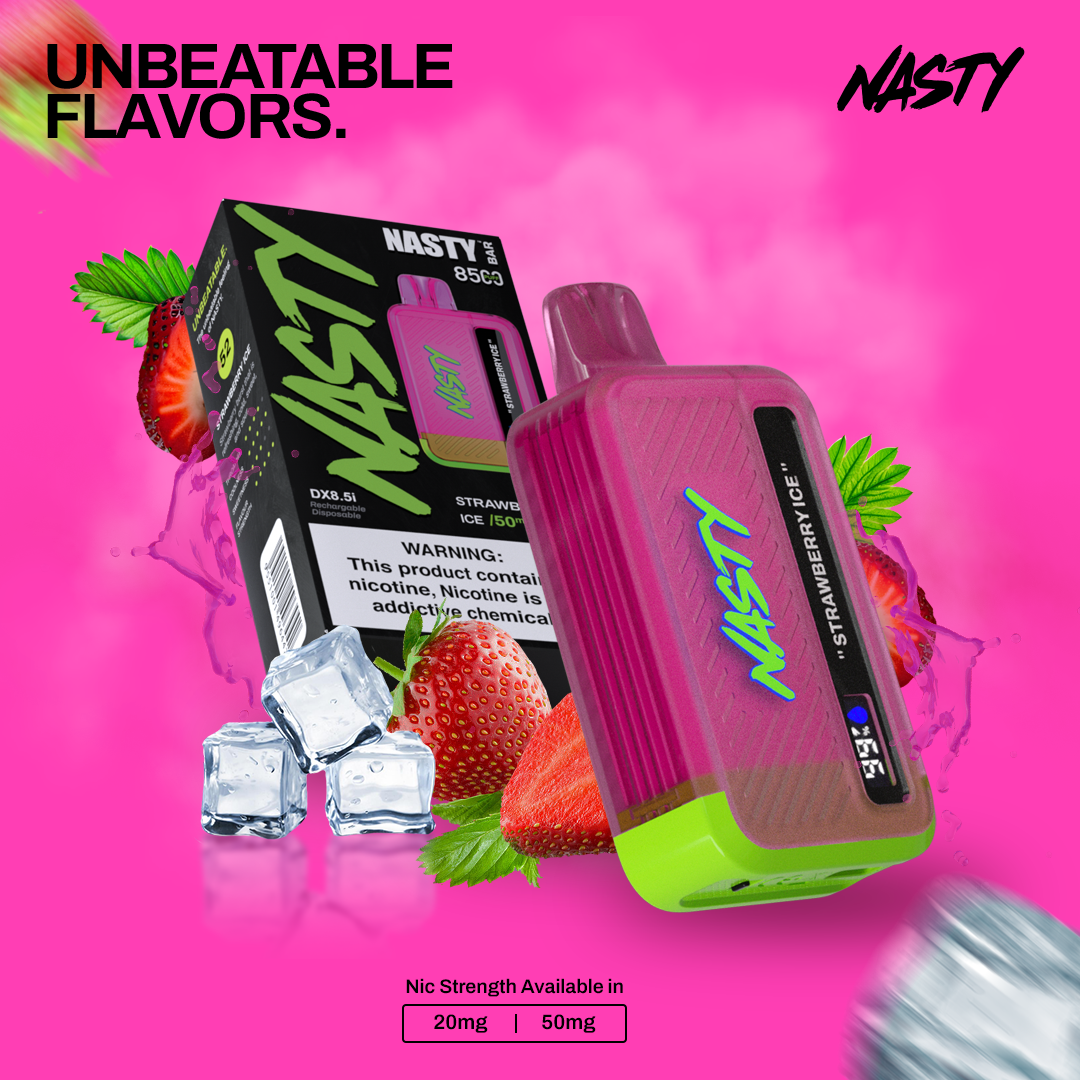 NASTY BAR 8500 PUFFS 2% STRAWBERRY ICE