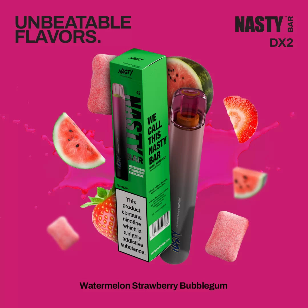 NASTY DX2 600 WATERMELON STRAWBERRY BUBBLEGUM 2%