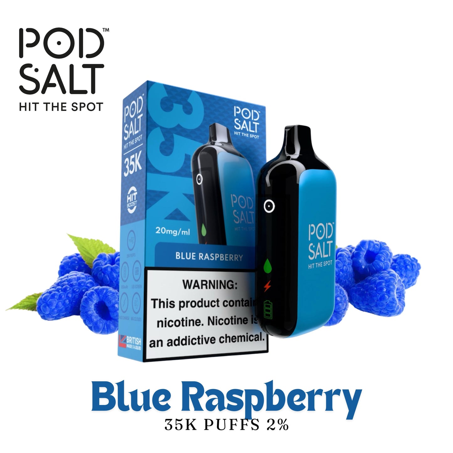 POD SALT 35K 2% - BLUE RASPBERRY