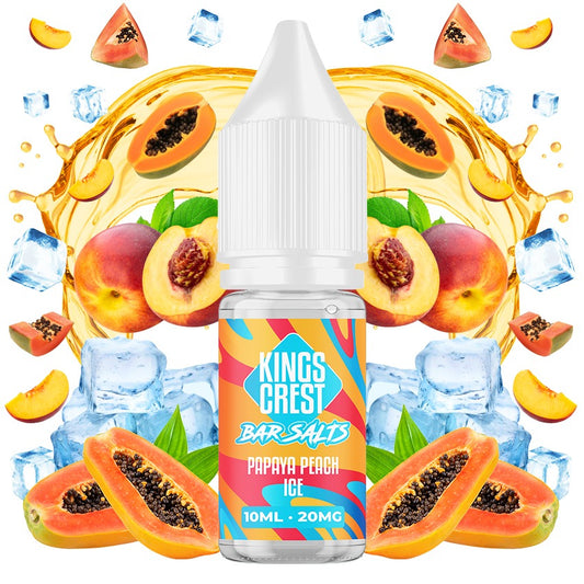 Papaya Peach Ice Salts 10ml by Kings Crest Bar Salts