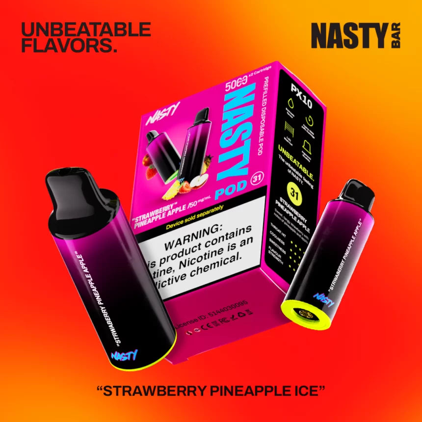 RECHARGE NASTY 5000 PUFFS STRAWBERRY PINEAPPLE APPLE