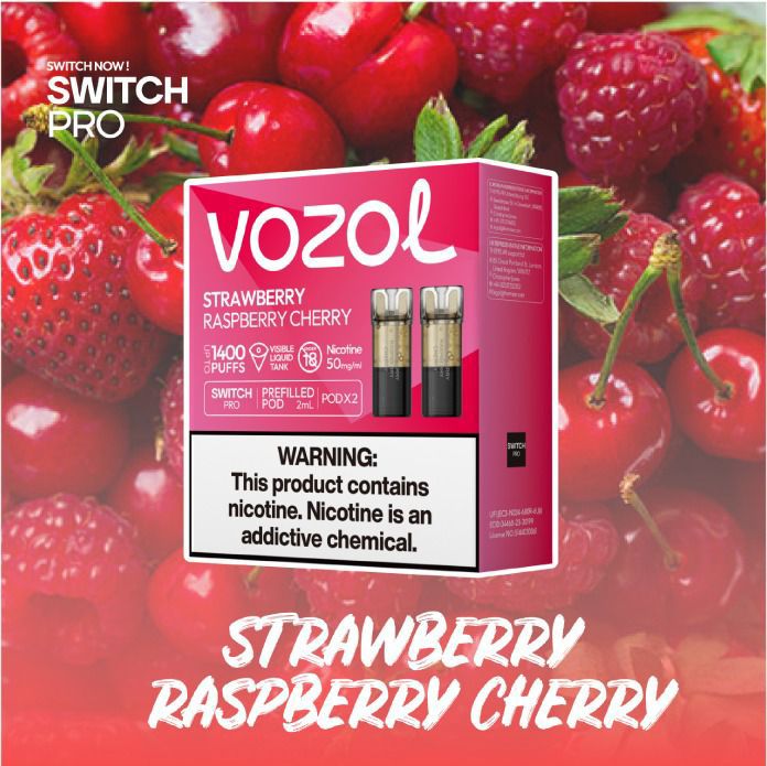 VOZOL SWITCH PRO 700 POD 5% STRAWBERRY RASPBERRY CHERRY – Skollx Shop