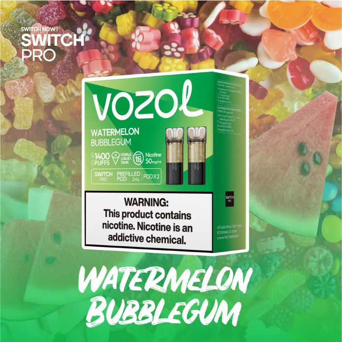 VOZOL SWITCH PRO 700 POD 5% WATERMELON BUBBLEGUM