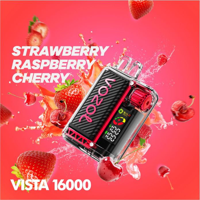 VOZOL VISTA 16000 PUFFS 5% STRAWBERRY RASPBERRY CHERRY