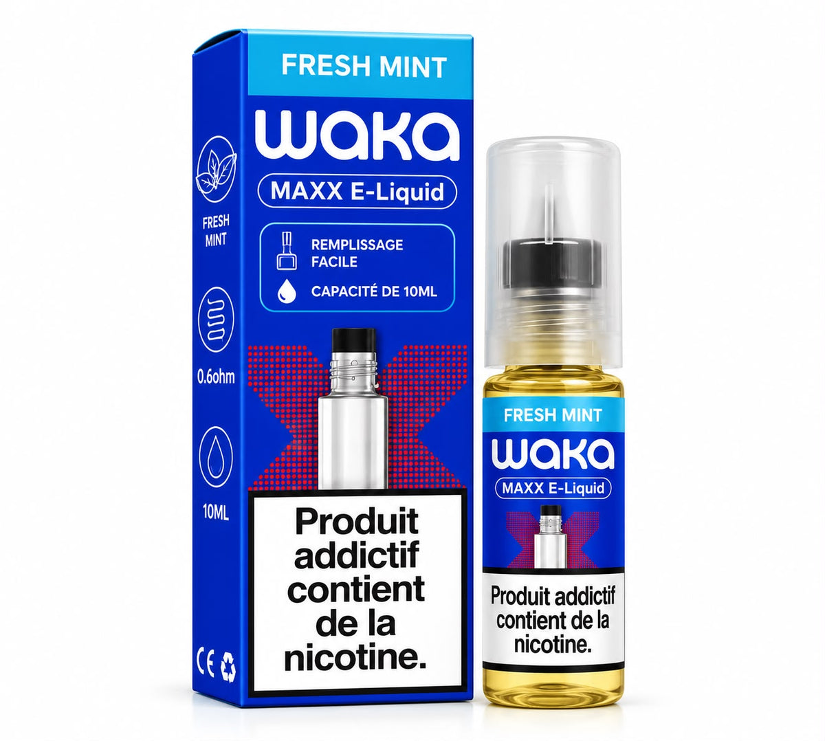 WAKA MAXX E-LIQUIDE 10ML - FRESH MINT