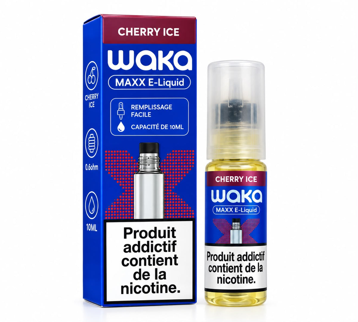WAKA MAXX E-LIQUIDE 10ML - CHERRY ICE