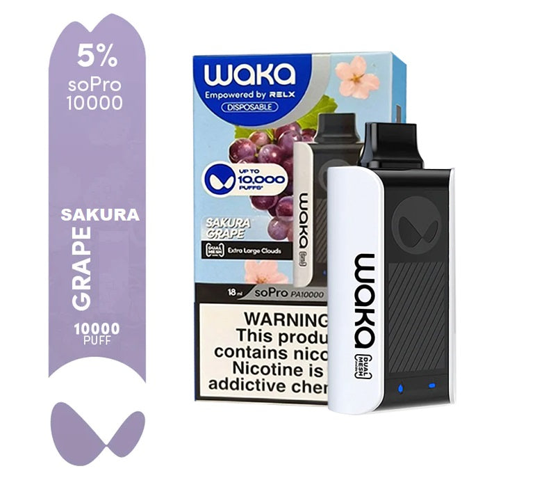 WAKA SOPRO 10000 PUFFS 5% SAKURA GRAPE – SKOLLX VAPE